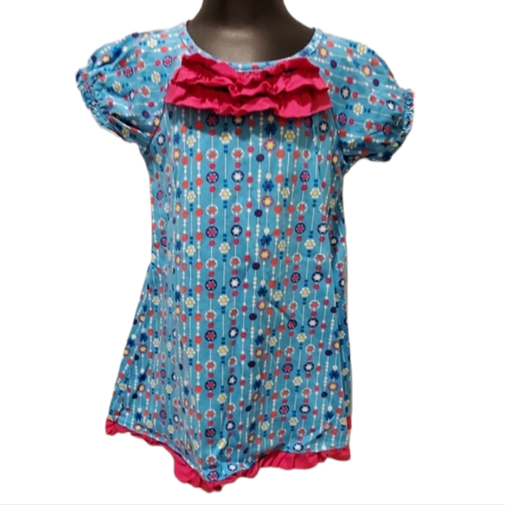 Hanna Andersson Blue and Pink Floral Dress 100